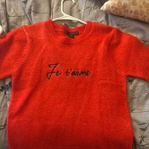 Sanctuary Red Knit Crew Sweater